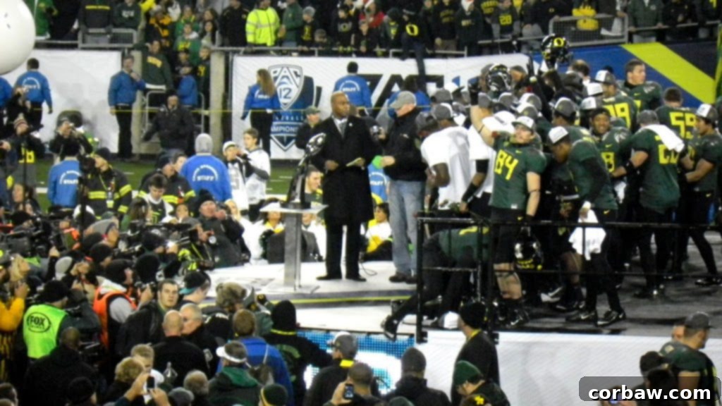 Close-up of the joyful championship celebration on the field