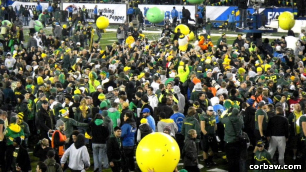 Confetti-filled balloons adding to the festive championship celebration