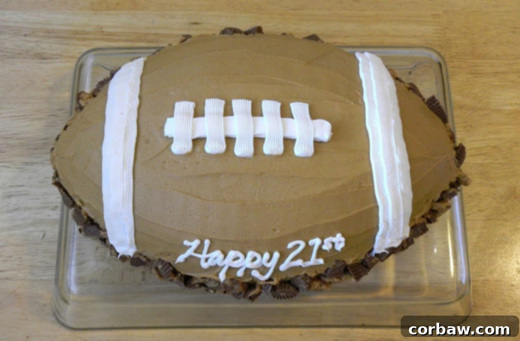 Football shaped cake