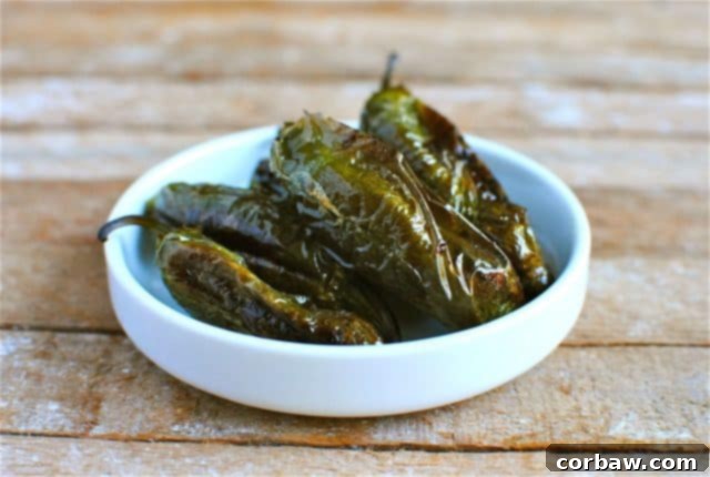 Roasted jalapeño peppers for spicy shrimp marinade