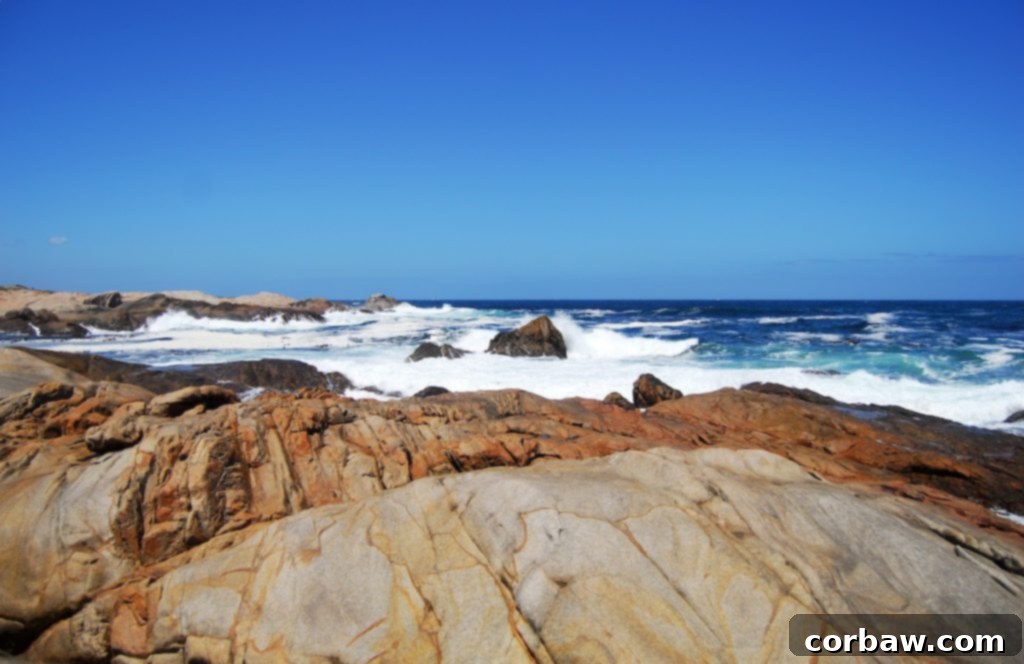 Panoramic view of a secluded beach in Cape Columbine Nature Reserve, Paternoster