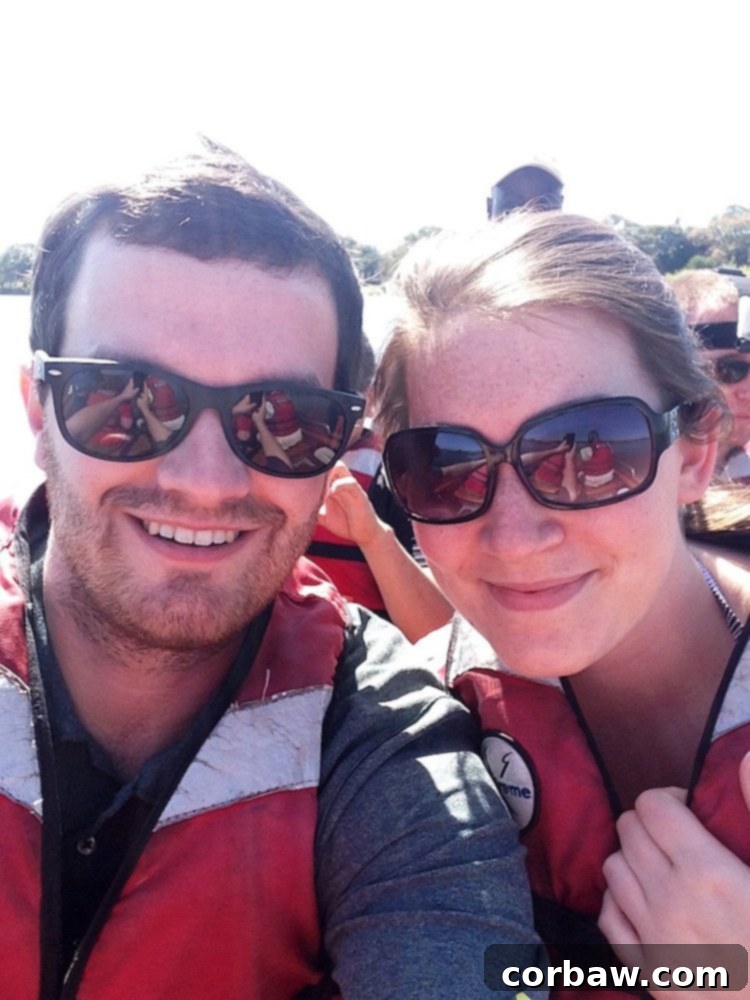 Enjoying a peaceful boat ride on the Zambezi River
