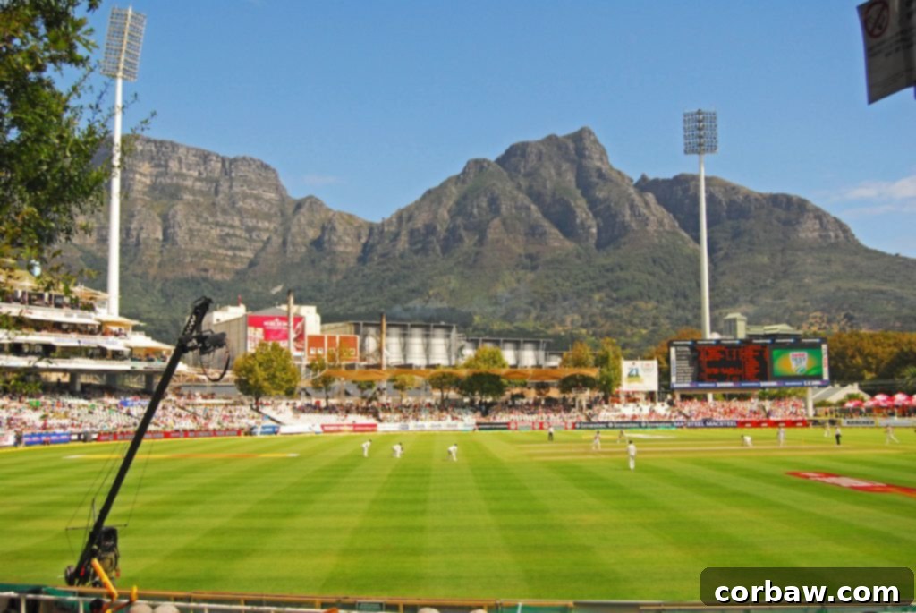 First cricket match with Devil’s Peak in the background, Cape Town