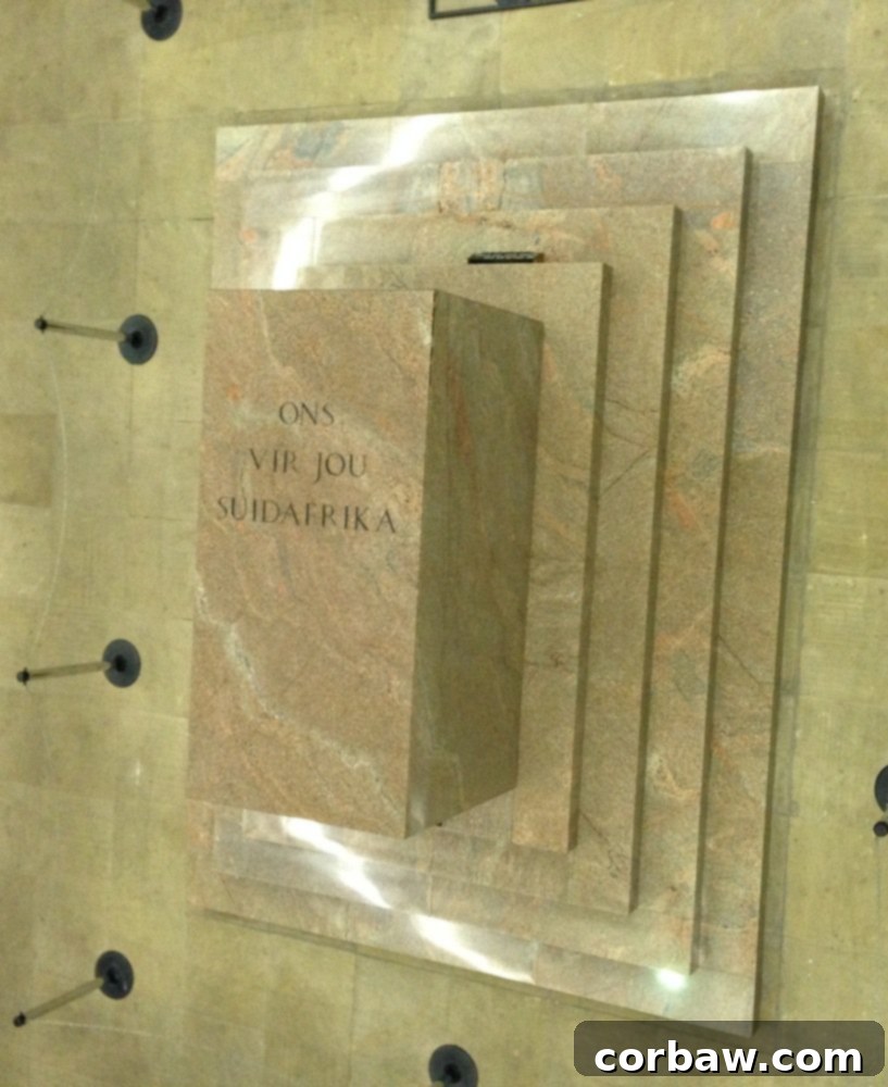 The cenotaph at the Voortrekker Monument, seen from above.