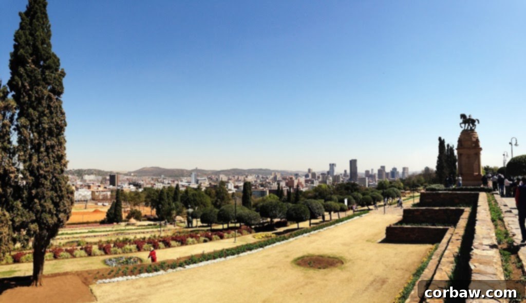Close-up of the Nelson Mandela statue at Union Buildings