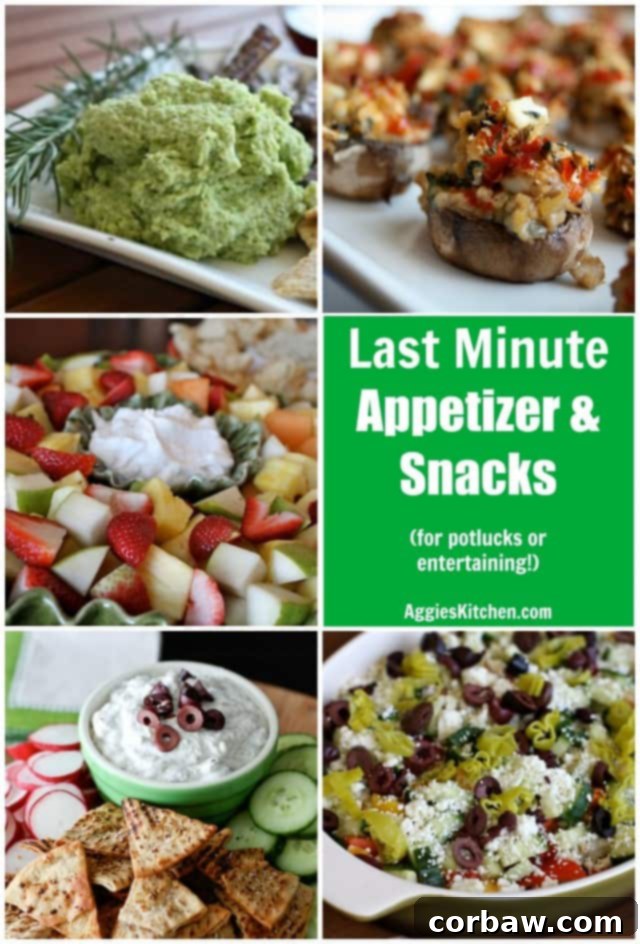 Last minute appetizer and snack recipe ideas for upcoming spring and summer entertaining!