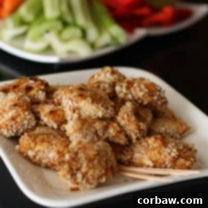 A small plate of Hellmann's BBQ-Cheddar Chicken Bites