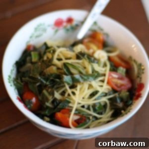 Vibrant Quinoa Spaghetti with Garlic-Kissed Greens and Burst Tomatoes 2 img 5027 5