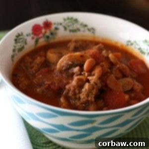 Turkey Chili with Bush's Pinto Beans and Mushrooms