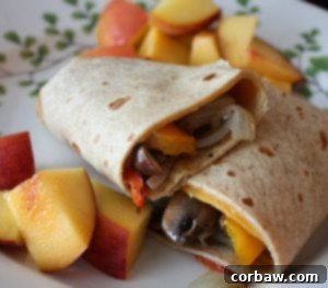 Mushroom and Pepper Roast Wrap 3 Finished Roasted Mushroom and Pepper Wrap