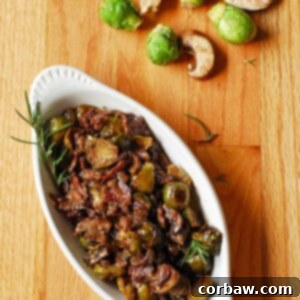 Mastering Steak Sides: 20+ Perfect Pairings and Pitfalls 10 Brussels sprouts and mushrooms in a creamy red wine sauce