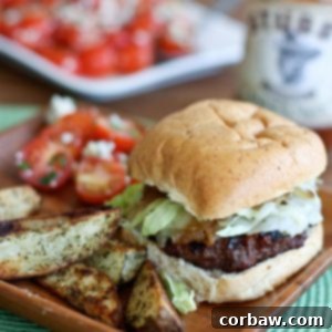 Grilled barbecue bison burgers are a leaner alternative to the hamburger - juicy and flavorful with less guilt!
