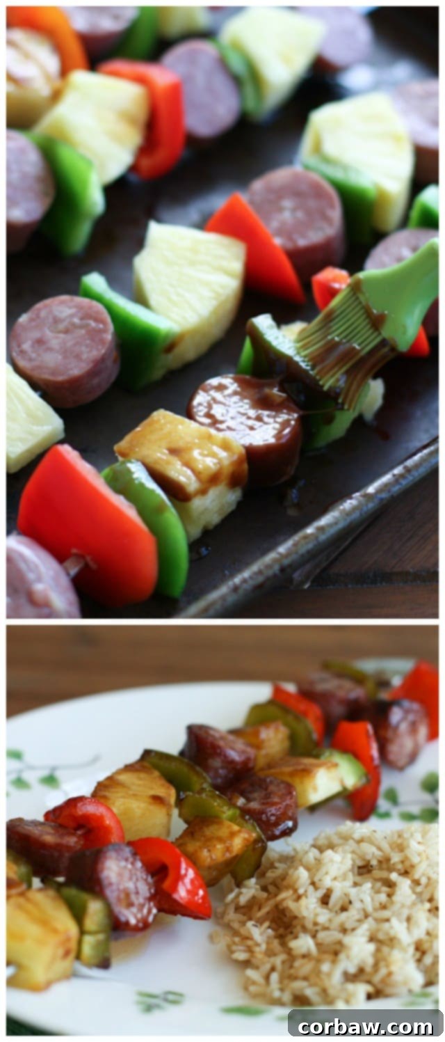 Aloha Kebabs with Fragrant Sesame Rice 2 Visual guide: Simple Aloha Kebabs - just 6 ingredients! Showing the main components for quick meal prep.