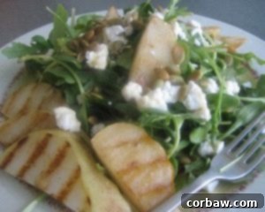Mixed Greens with Grilled Pears and Goat Cheese Crumbles