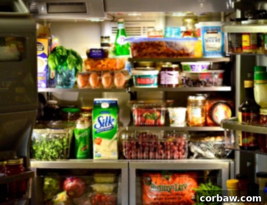 Reluctant Entertainer Sandy Coughlin's fridge essentials featured on Aggie's Kitchen for home entertaining tips