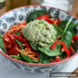 Delicious Avocado Tuna Spinach Salad, a light and healthy recipe from AggiesKitchen.com, perfect for quick meals.