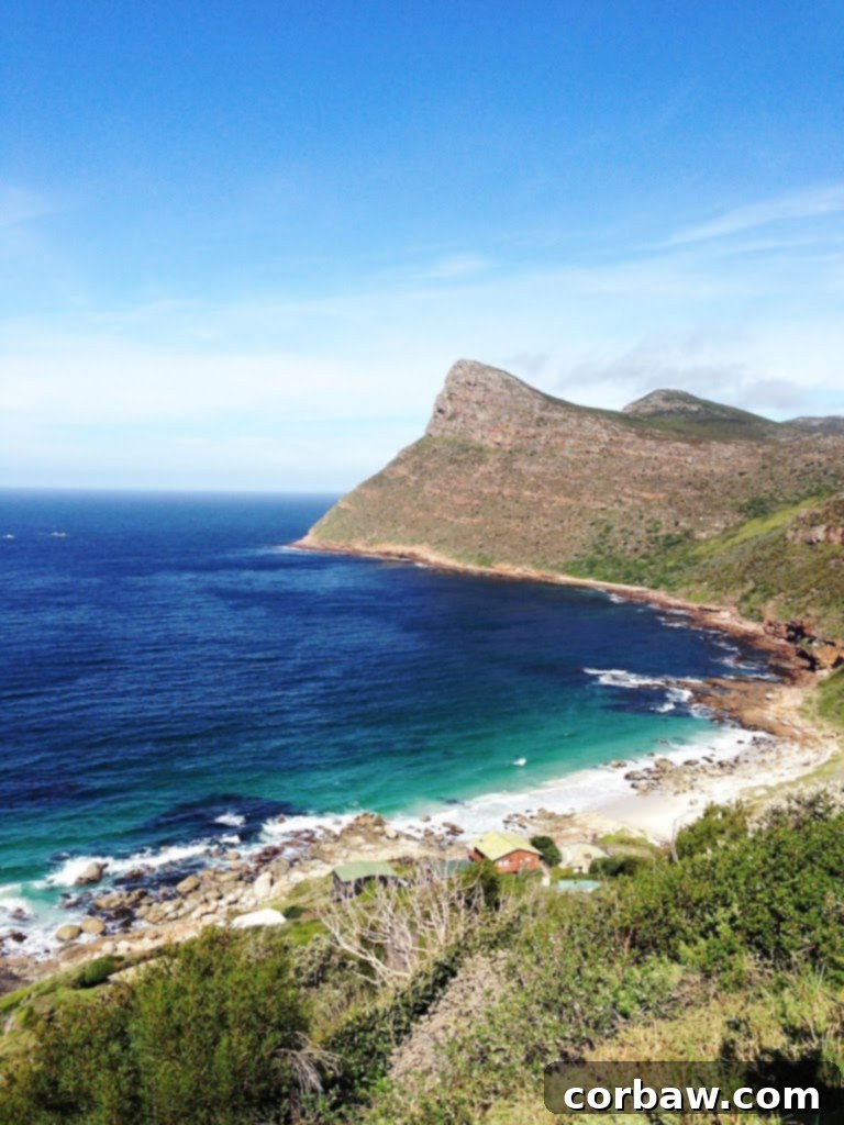Scenic view from the trailhead leading to a hidden beach in Cape Town.