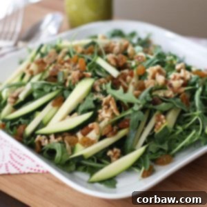 Zucchini and Walnut Arugula Salad with Basil Vinaigrette