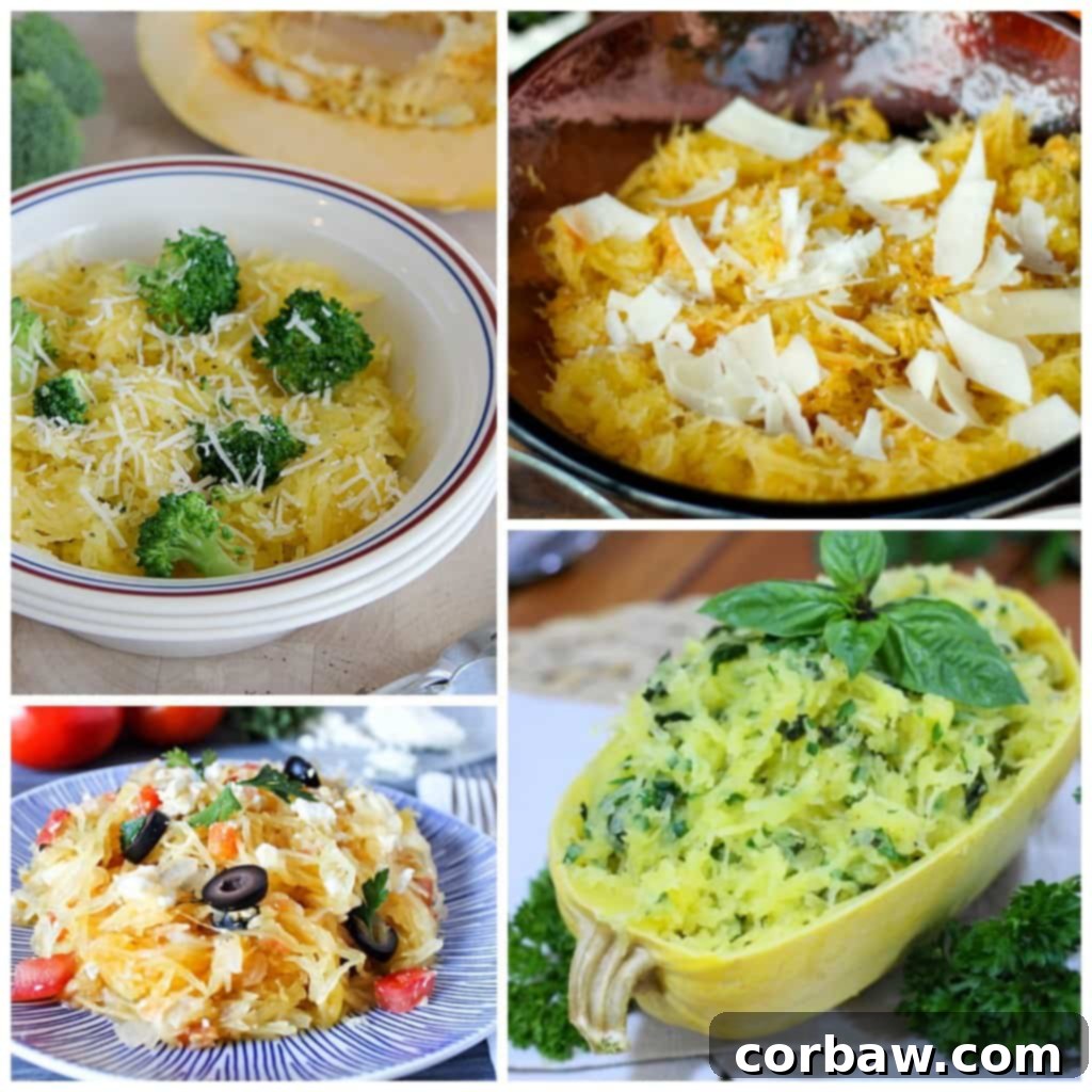 50 Ways To Cook Spaghetti Squash! So many delicious recipes, great for anyone trying to incorporate this delicious vegetable into their diet.