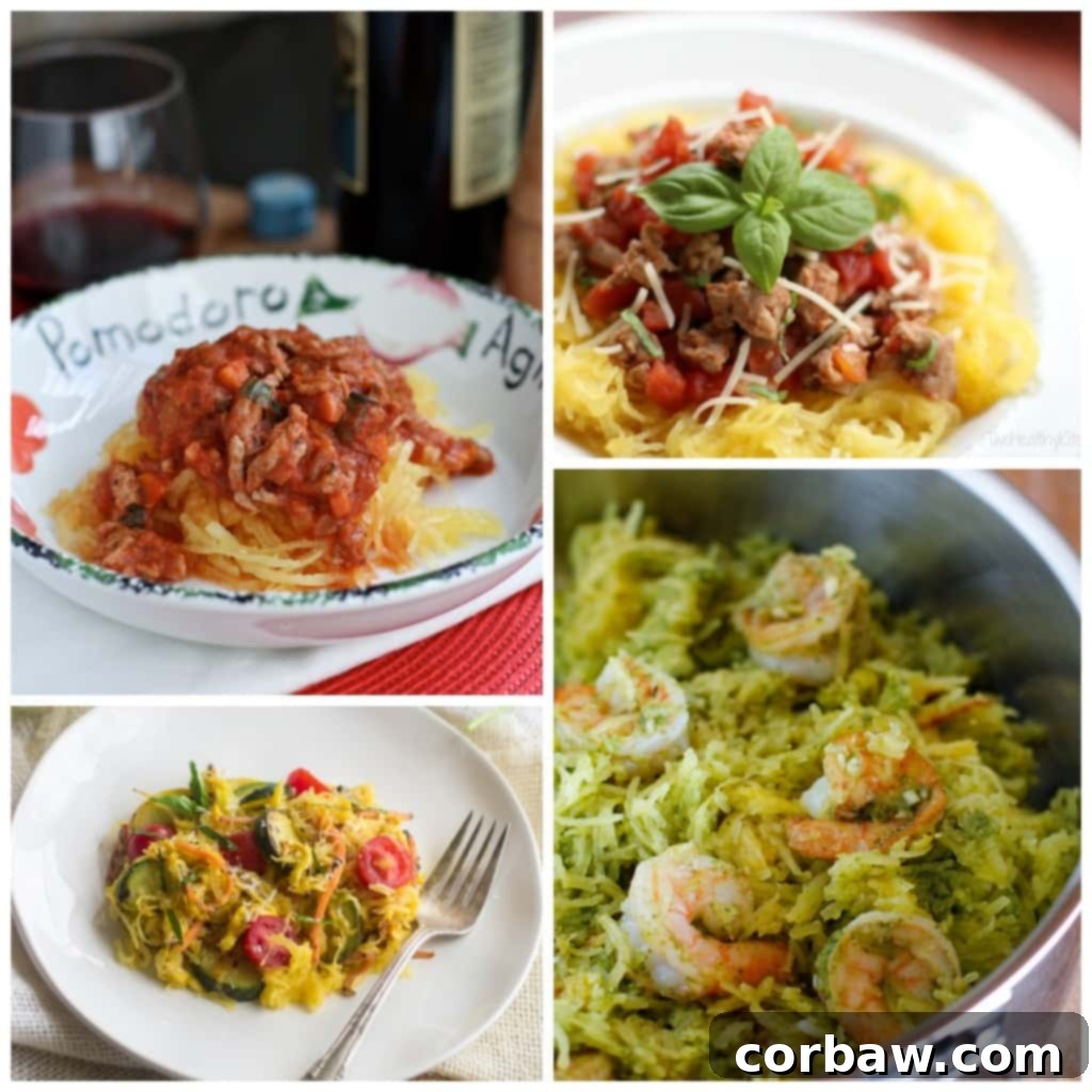 50 Ways To Cook Spaghetti Squash! So many delicious recipes, great for anyone trying to incorporate this delicious vegetable into their diet.