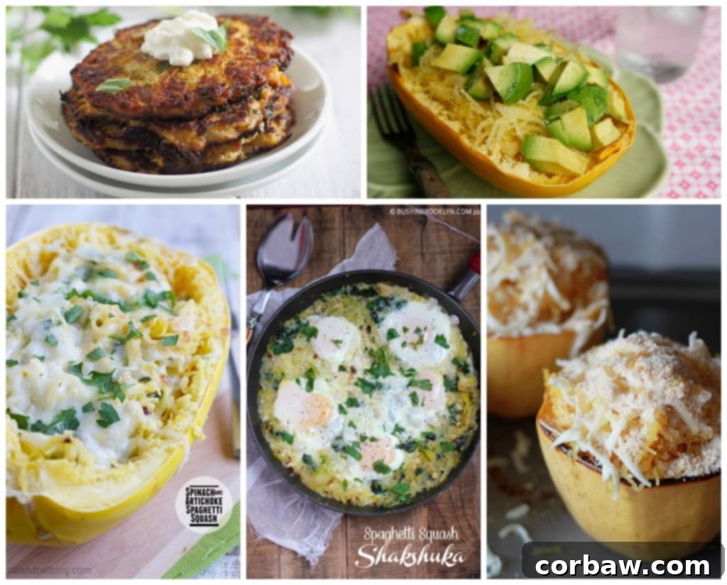 50 Ways To Cook Spaghetti Squash! So many delicious recipes, great for anyone trying to incorporate this delicious vegetable into their diet.