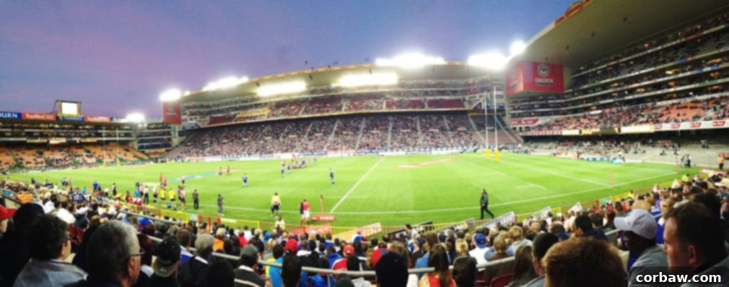 SA Sunday Rugby Showdown 2 Spectators enjoying a lively rugby match in South Africa.
