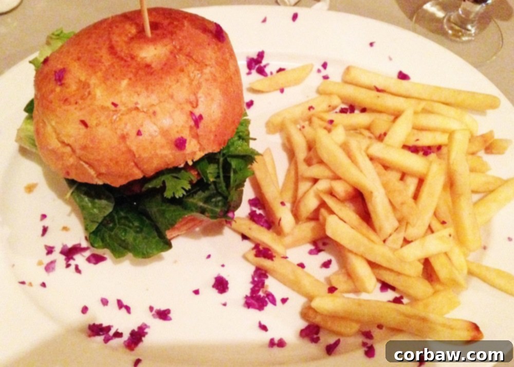 Merino lamb burger with red pepper pesto
