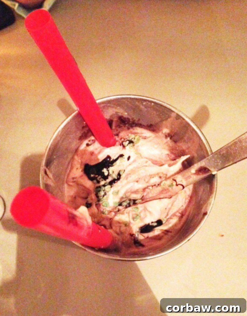 Chocolate peppermint milkshake