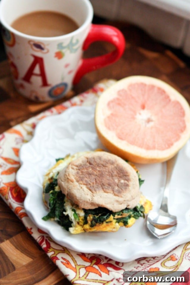 Morning Greens & Eggs Sandwich 5 Spinach and Egg Breakfast Sandwich | www.aggieskitchen.com