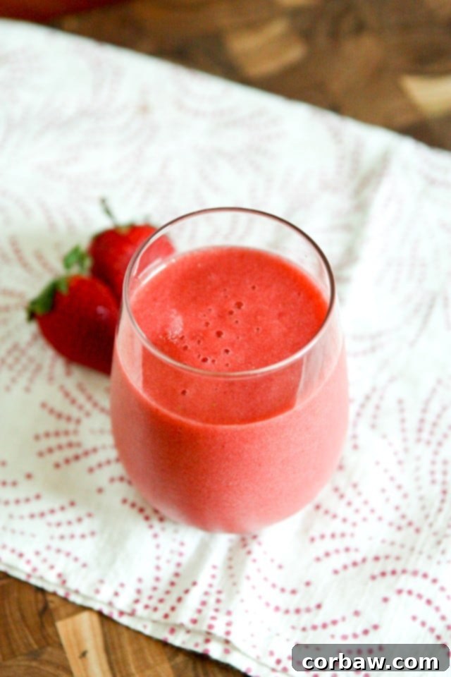 This Strawberry, Grapefruit and Ginger Smoothie will give you a refreshing energy boost any time of day. Filled with seasonal fruit, it's makes a great nutritious snack or addition to breakfast! This Strawberry, Grapefruit and Ginger Smoothie will give you a refreshing energy boost any time of day. Filled with seasonal fruit, it's makes a great nutritious snack or addition to breakfast!
