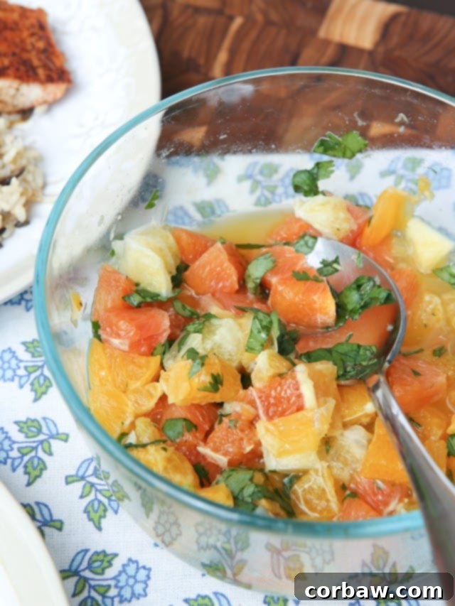 fresh citrus salsa image Fresh Citrus Salsa, made with Meyer Lemons, Minneola oranges, and Cara Cara oranges