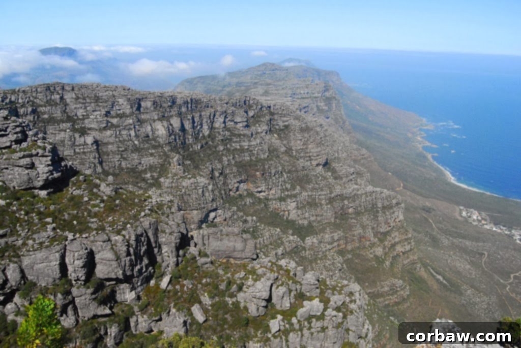 Couple enjoying the scenic views from Table Mountain summit