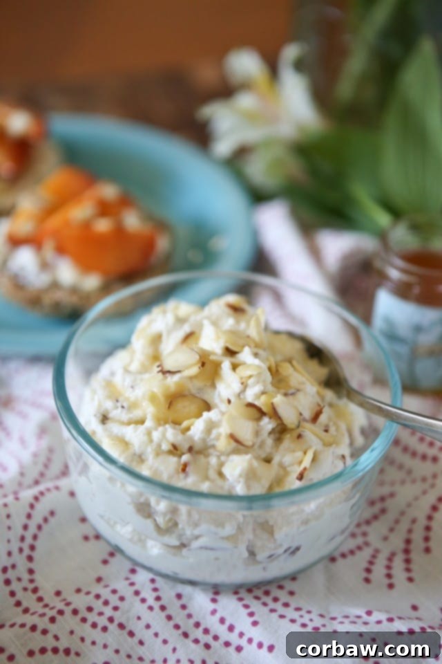 Honey Almond Ricotta Spread with Peaches
