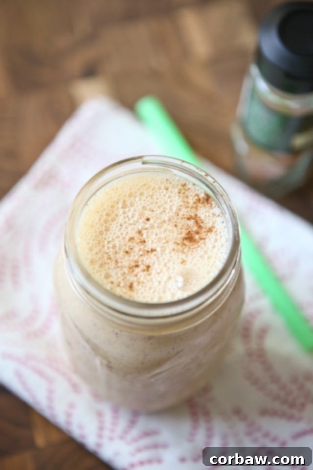 Ingredients for Peach Pie Smoothie arranged on a wooden table